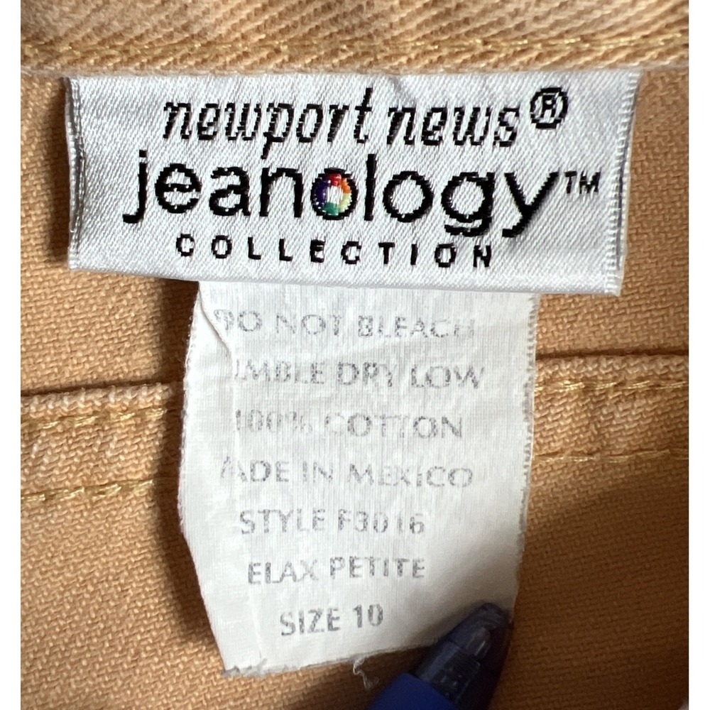 Newport News Jeanology High Waisted Tapered Mom Jeans size 10 Gold Yellow - Picture 6 of 8
